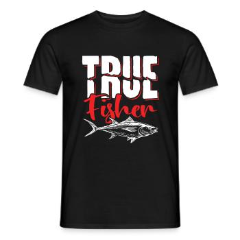 Fidèle pêcheur pêchant dicton - T-shirt homme - noir - Devant - AI Model Male 178 light (178cm)
