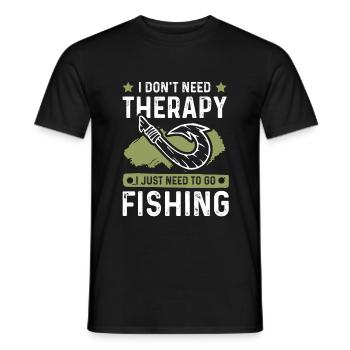 Thérapie de pêche - T-shirt homme - noir - Devant - AI Model Male 178 light (178cm)