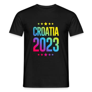 Croatia 2023 - Men's T-Shirt - black - Front - AI Model Male 178 light (178cm)
