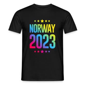 Norwegen 2023 - Männer T-Shirt - Schwarz - Vorne - AI Model Male 178 light (178cm)