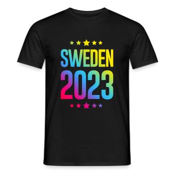 Suède 2023 - T-shirt homme - noir - Devant - AI Model Male 178 light (178cm)