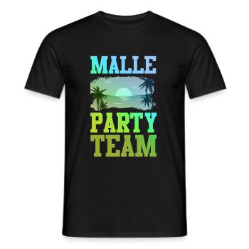 Malle Party Team - Men's T-Shirt - black - Front - AI Model Male 178 light (178cm)
