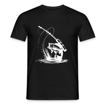 Symbole de pêche Pêche au poisson - T-shirt homme - noir - Devant - AI Model Male 178 light (178cm)