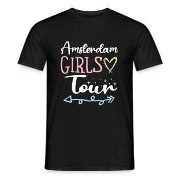 Amsterdam Girls Tour - T-shirt homme - noir - Devant - AI Model Male 178 light (178cm)