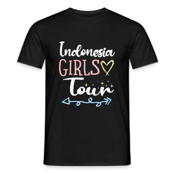 Tournée des filles en Indonésie - T-shirt homme - noir - Devant - AI Model Male 178 light (178cm)