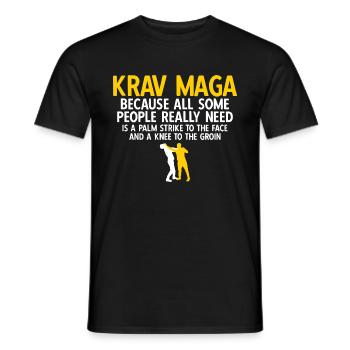 Israelischer Kampfsport Krav Maga - Männer T-Shirt - Schwarz - Vorne - AI Model Male 178 light (178cm)