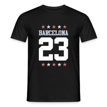 Barcelona 23 - Men's T-Shirt - black - Front - AI Model Male 178 light (178cm)