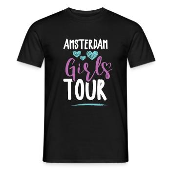 Amsterdam Girls Tour - T-shirt homme - noir - Devant - AI Model Male 178 light (178cm)