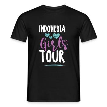 Tournée des filles en Indonésie - T-shirt homme - noir - Devant - AI Model Male 178 light (178cm)