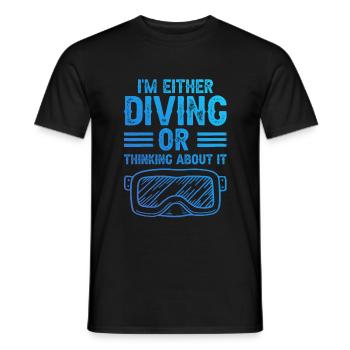 Diving scuba diving - Men's T-Shirt - black - Front - AI Model Male 178 light (178cm)