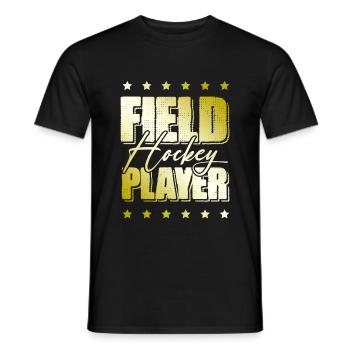 Field hockey players - Men's T-Shirt - black - Front - AI Model Male 178 light (178cm)