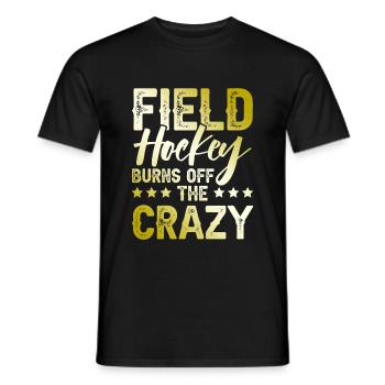 Field hockey sport - Men's T-Shirt - black - Front - AI Model Male 178 light (178cm)