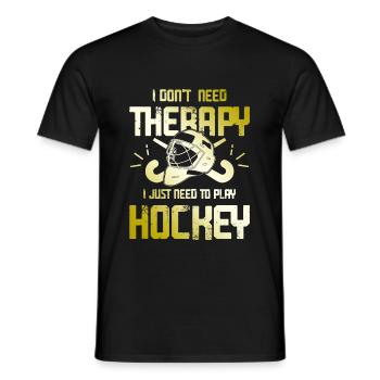 feldhockey therapy - Männer T-Shirt - Schwarz - Vorne - AI Model Male 178 light (178cm)