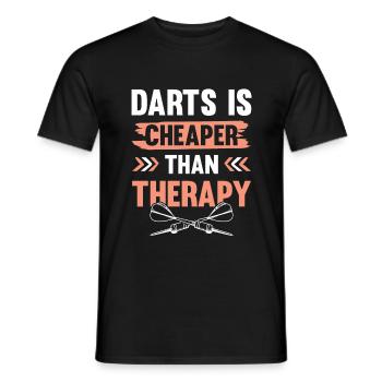 darts therapie - Männer T-Shirt - Schwarz - Vorne - AI Model Male 178 light (178cm)
