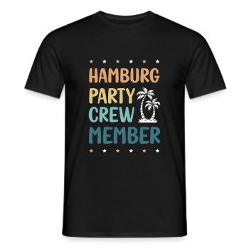 Hamburg Party Crew - Männer T-Shirt - Schwarz - Vorne - AI Model Male 178 light (178cm)