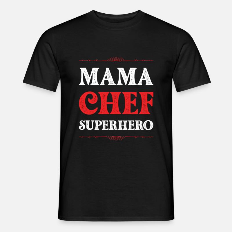 Mama Chef Superheld Mutter - Männer T-Shirt - Schwarz