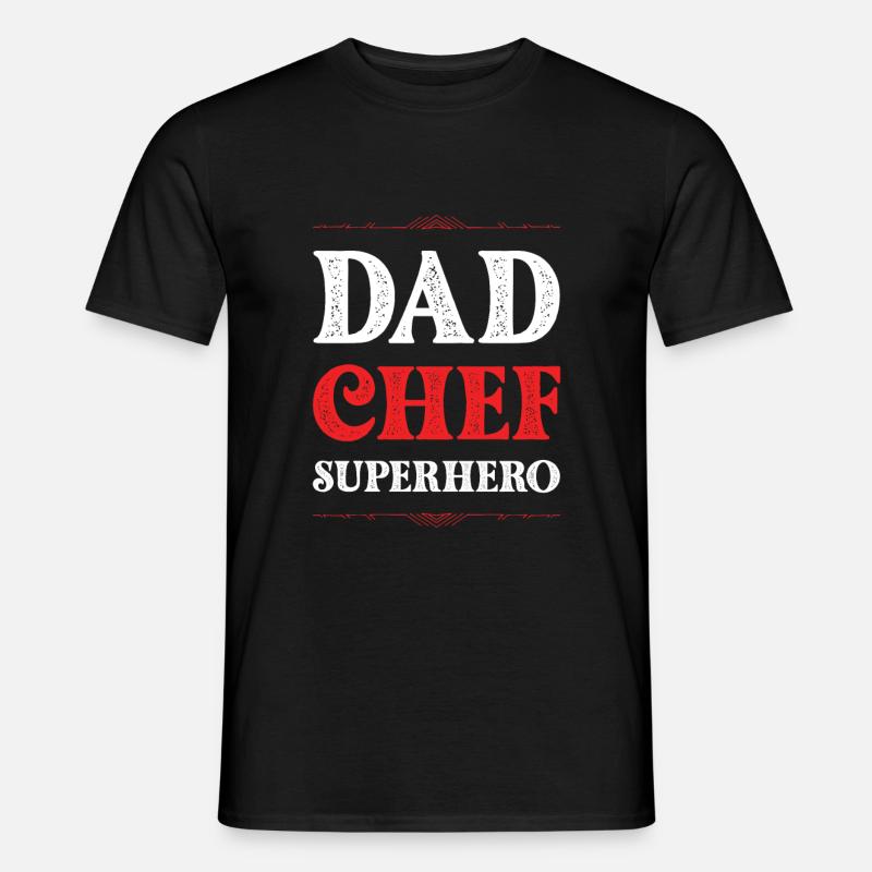 Dad Chef Superheld Papa - Männer T-Shirt - Schwarz