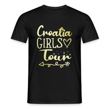 Tournée des filles en Croatie - T-shirt homme - noir - Devant - AI Model Male 178 light (178cm)