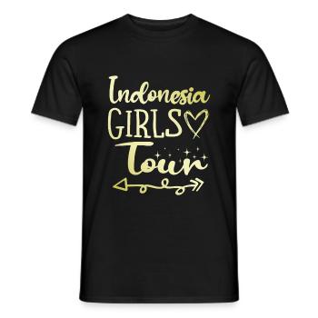 Tournée des filles en Indonésie - T-shirt homme - noir - Devant - AI Model Male 178 light (178cm)