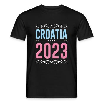 Croatia 2023 - Men's T-Shirt - black - Front - AI Model Male 178 light (178cm)