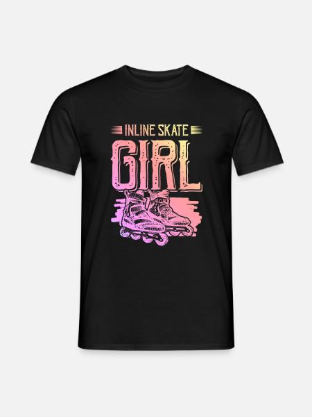 skate inline mädchen - Männer T-Shirt - Schwarz