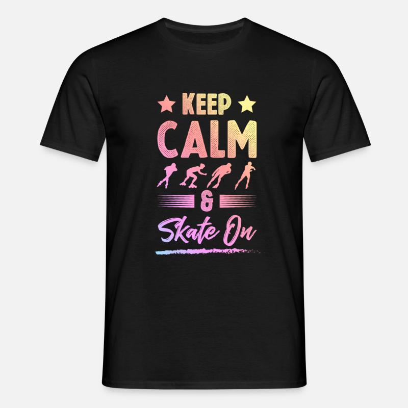 keep calm skate - Männer T-Shirt - Schwarz