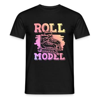 roll skaten - Männer T-Shirt - Schwarz - Vorne - AI Model Male 178 light (178cm)