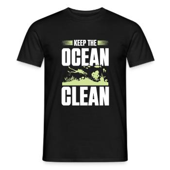 sauber ozean umweltschutz - Männer T-Shirt - Schwarz - Vorne - AI Model Male 178 light (178cm)