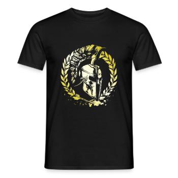 Casque Spartan Gold Workout Gladiator Gym - T-shirt homme - noir - Devant - AI Model Male 178 light (178cm)
