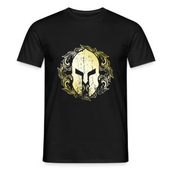 Casque Spartan Symbole Or Fighter Gym - T-shirt homme - noir - Devant - AI Model Male 178 light (178cm)