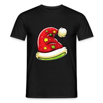 Bonnet de Noël bonnet de Noël - T-shirt homme - noir - Devant - AI Model Male 178 light (178cm)