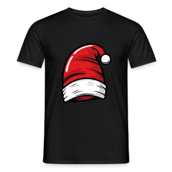 Chapeau de Noël Bonnet de Noël - T-shirt homme - noir - Devant - AI Model Male 178 light (178cm)