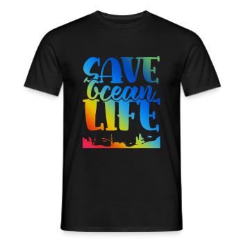 Sauvez la vie de l’océan - T-shirt homme - noir - Devant - AI Model Male 178 light (178cm)