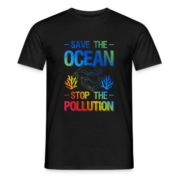 Protection de l’arrêt Save the Ocean - T-shirt homme - noir - Devant - AI Model Male 178 light (178cm)