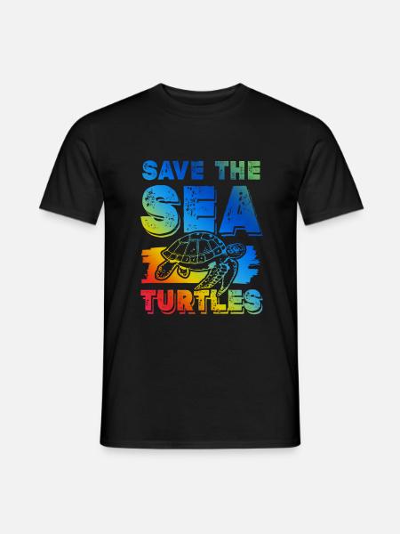 save the ocean schildkröte - Männer T-Shirt - Schwarz