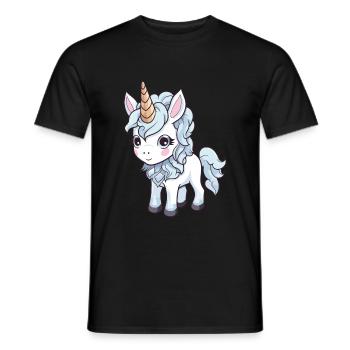 Licorne Bande Dessinée Mignon - T-shirt homme - noir - Devant - AI Model Male 178 light (178cm)