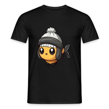Fisch Winter Comic Niedlich - Männer T-Shirt - Schwarz - Vorne - AI Model Male 178 light (178cm)