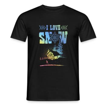 J’adore la neige - T-shirt homme - noir - Devant - AI Model Male 178 light (178cm)