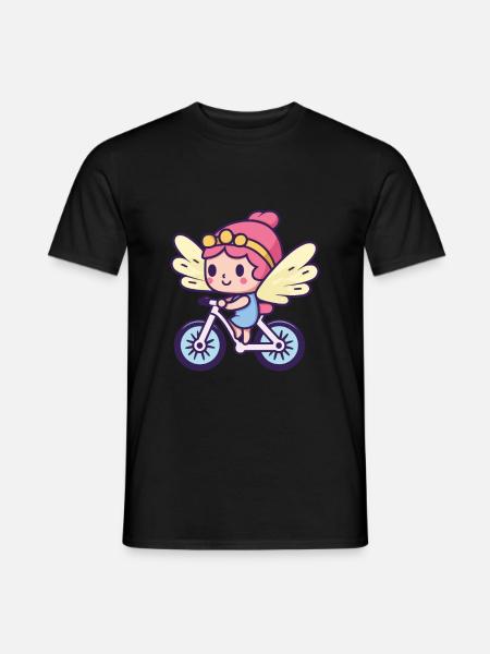 Fee Niedlich Fahrrad Comic - Männer T-Shirt - Schwarz