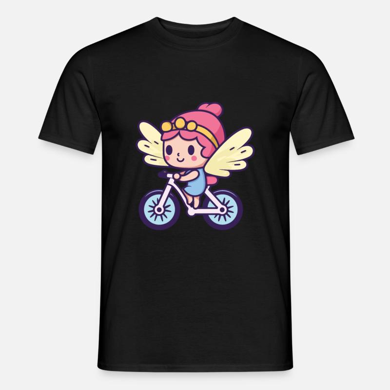Fairy Cute Bicycle Comic - Men's T-shirt - black
