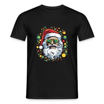 Santa Claus Colorful Santa Christmas - Men's T-Shirt - black - Front - AI Model Male 178 light (178cm)