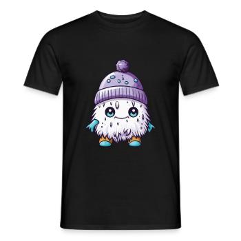 Winter Eskimo Comic Winterlich - Men's T-Shirt - black - Front - AI Model Male 178 light (178cm)