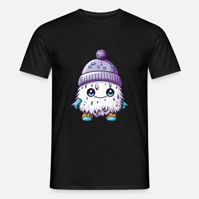 Winter Eskimo Comic Winterlich - Männer T-Shirt - Schwarz