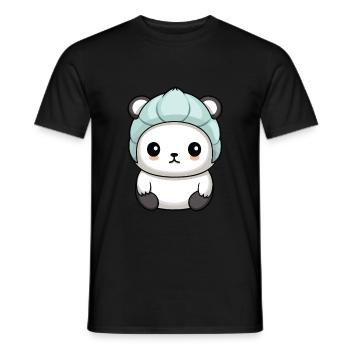 Polar Bear Winter Polar Bear Animal Comic - Men's T-Shirt - black - Front - AI Model Male 178 light (178cm)