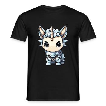 Unicorn Winter Animal Cute Comic - Men's T-Shirt - black - Front - AI Model Male 178 light (178cm)