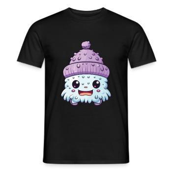 Winter Eskimo Comic Winterlich - Men's T-Shirt - black - Front - AI Model Male 178 light (178cm)