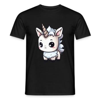 Unicorn Winter Animal Cute Comic - Men's T-Shirt - black - Front - AI Model Male 178 light (178cm)