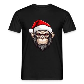 Tête de singe Noël Noël - T-shirt homme - noir - Devant - AI Model Male 178 light (178cm)