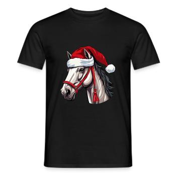 Noël tête de cheval Noël - T-shirt homme - noir - Devant - AI Model Male 178 light (178cm)