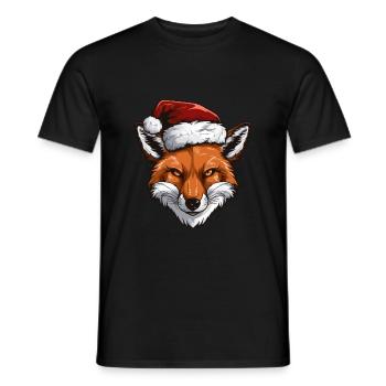 Fuchs Kopf Weihnachten Xmas - Männer T-Shirt - Schwarz - Vorne - AI Model Male 178 light (178cm)